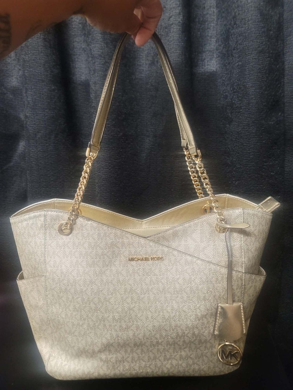 Michael Kors Gold Tote Bag with Chain Handles